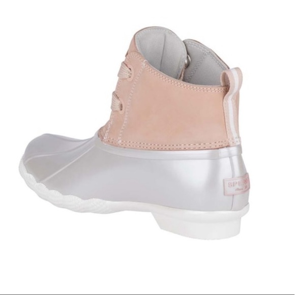 NWOT Sperry Rose /silver rain boots - Picture 2 of 7